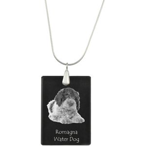 Romański pies wodny - kryształowa zawieszka z psem, srebrny naszyjnik ze zdjęciem, personalizowany wisiorek marki Art-Dog Romański pies wodny - kryształowa zawieszka z psem, srebrny naszyjnik ze zdjęciem, personalizowany wisiorek marki Art-Dog