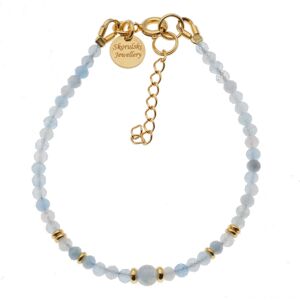 Skorulski Jewellery, Bransoletka, Akwamaryn cięte kulki i srebro złocone Skorulski Jewellery, Bransoletka, Akwamaryn cięte kulki i srebro złocone