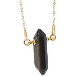 Skorulski Jewellery, Naszyjnik, Obsydian złoty sopel na łańcuszku srebrnym złoconym Skorulski Jewellery, Naszyjnik, Obsydian złoty sopel na łańcuszku srebrnym złoconym