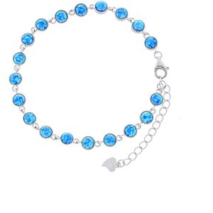 Monilu Srebrna bransoletka 925 damska błekitny opal Monilu Srebrna bransoletka 925 damska błekitny opal