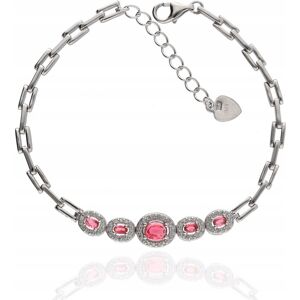 Inny producent Srebrna bransoletka modowa rubin syntetyczny cyrkonie nowoczesna srebro925 Inny producent Srebrna bransoletka modowa rubin syntetyczny cyrkonie nowoczesna srebro925