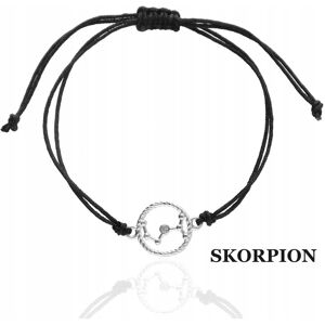 Inny producent SREBRNA bransoletka sznurkowa konstelacja SKORPION znak zodiaku 925 kolory Inny producent SREBRNA bransoletka sznurkowa konstelacja SKORPION znak zodiaku 925 kolory