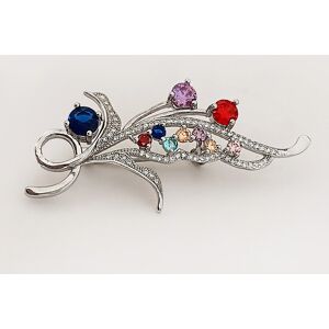 Lovrin Srebrna Broszka 925 Elegancki Wzór Z Kolorowymi Cyrkoniami Na Prezent Lovrin Srebrna Broszka 925 Elegancki Wzór Z Kolorowymi Cyrkoniami Na Prezent