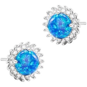 Monilu Srebrne kolczyki 925 Opal błękitny sztyft Monilu Srebrne kolczyki 925 Opal błękitny sztyft