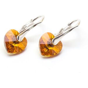 Inny producent Srebrne Kolczyki 925 Z Kryształami Swarovski Serca 10Mm Topaz Ab Inny producent Srebrne Kolczyki 925 Z Kryształami Swarovski Serca 10Mm Topaz Ab