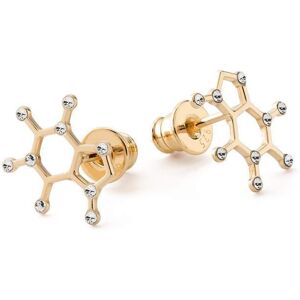 GIORRE Srebrne kolczyki kofeina z kryształami, srebro 925 : Kryształy - kolor - Crystal, Srebro - kolor pokrycia - Pokrycie żółtym 18K złotem GIORRE Srebrne kolczyki kofeina z kryształami, srebro 925 : Kryształy - kolor - Crystal, Srebro - kolor pokrycia - Pokrycie żółtym 18K złotem