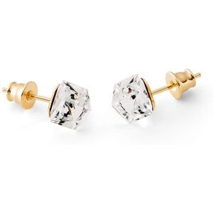 GIORRE Srebrne kolczyki kostki, srebro 925 : Kryształy - kolor - Crystal, Srebro - kolor pokrycia - Pokrycie żółtym 18K złotem GIORRE Srebrne kolczyki kostki, srebro 925 : Kryształy - kolor - Crystal, Srebro - kolor pokrycia - Pokrycie żółtym 18K złotem