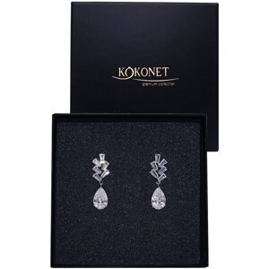 KOKONET Srebrne kolczyki łezki wiszące sztyfty dla PANNY MŁODEJ ślub wesele glamour KOKONET Srebrne kolczyki łezki wiszące sztyfty dla PANNY MŁODEJ ślub wesele glamour