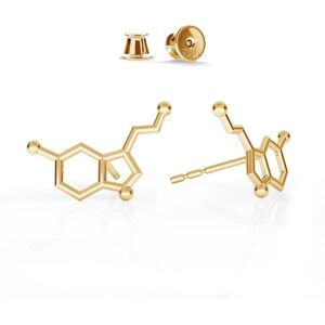 GIORRE Srebrne kolczyki serotonina wzór chemiczny, srebro 925 : Srebro - kolor pokrycia - Pokrycie żółtym 18K złotem GIORRE Srebrne kolczyki serotonina wzór chemiczny, srebro 925 : Srebro - kolor pokrycia - Pokrycie żółtym 18K złotem