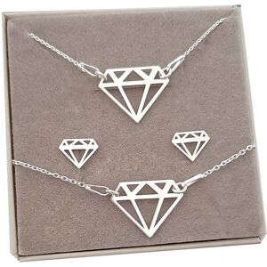 Inny producent Srebrny Komplet DIAMENT srebro pozłacane 24K Inny producent Srebrny Komplet DIAMENT srebro pozłacane 24K