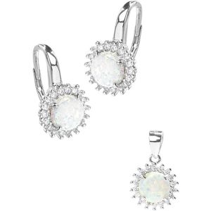 Monilu Srebrny komplet kolczyki zawieszka White Opal Monilu Srebrny komplet kolczyki zawieszka White Opal