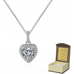 GLOBAL SILVER Srebrny łańcuszek naszyjnik 50 cm SERCE kryształ N95 GLOBAL SILVER Srebrny łańcuszek naszyjnik 50 cm SERCE kryształ N95