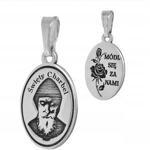 Pikam Silver Srebrny Medalik Wisiorek Pr. 925 Na Prezent Św. Charbel Zawieszka Chrzest Pikam Silver Srebrny Medalik Wisiorek Pr. 925 Na Prezent Św. Charbel Zawieszka Chrzest