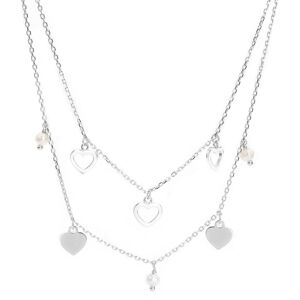 Monilu Srebrny naszyjnik 925 Pearls mini Serca Monilu Srebrny naszyjnik 925 Pearls mini Serca