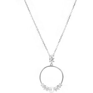 Monilu Srebrny naszyjnik 925 Pearls Ring biała cyrkonia Monilu Srebrny naszyjnik 925 Pearls Ring biała cyrkonia
