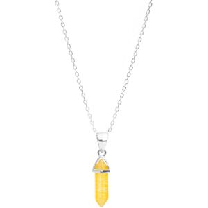 Monilu Srebrny naszyjnik 925 Szklany Kryształ Górski Yellow Monilu Srebrny naszyjnik 925 Szklany Kryształ Górski Yellow