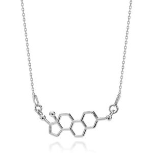 GIORRE Srebrny naszyjnik estrogen, wzór chemiczny, srebro 925 : Srebro - kolor pokrycia - Pokrycie platyną GIORRE Srebrny naszyjnik estrogen, wzór chemiczny, srebro 925 : Srebro - kolor pokrycia - Pokrycie platyną