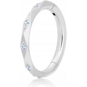 EMIGMAT Srebrny Tytanowy Kolczyk Clicker PIERCING z Cyrkoniami HELIX Lobe 1,2/10 EMIGMAT Srebrny Tytanowy Kolczyk Clicker PIERCING z Cyrkoniami HELIX Lobe 1,2/10