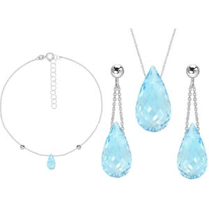 Lovrin Srebrny zestaw biżuterii 925 Kropla topaz Lovrin Srebrny zestaw biżuterii 925 Kropla topaz