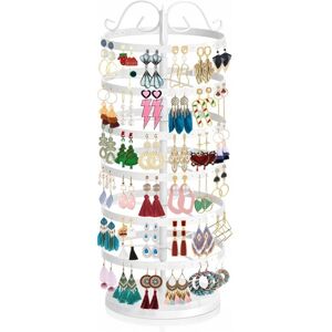 Inny producent Stojak na kolczyki obrotowy 264 otwory organizer metalowy biały Inny producent Stojak na kolczyki obrotowy 264 otwory organizer metalowy biały