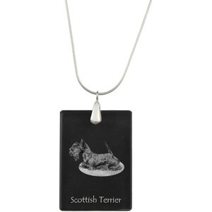 Terier szkocki, Aberdeen Terrier - kryształowa zawieszka z psem, srebrny naszyjnik ze zdjęciem, personalizowany wisiorek marki Art-Dog Terier szkocki, Aberdeen Terrier - kryształowa zawieszka z psem, srebrny naszyjnik ze zdjęciem, personalizowany wisiorek marki Art-Dog