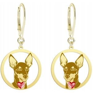 Radziszewska Kolczyki Złote 925 z psem English Toy Terrier Prezent Kobieta GRAWER GRATIS Radziszewska Kolczyki Złote 925 z psem English Toy Terrier Prezent Kobieta GRAWER GRATIS
