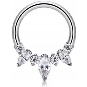 EMIGMAT Tytanowy Kolczyk Clicker PIERCING Kółko z Cyrkoniami HELIX Lobe 1,2/8 EMIGMAT Tytanowy Kolczyk Clicker PIERCING Kółko z Cyrkoniami HELIX Lobe 1,2/8