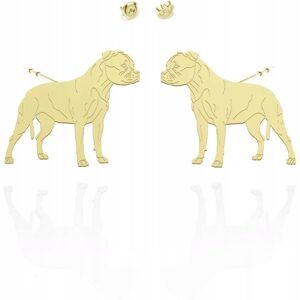Radziszewska Kolczyki Złote z Staffordshire Bull Terrier 925 Prezent DEDYKACJA GRATIS Radziszewska Kolczyki Złote z Staffordshire Bull Terrier 925 Prezent DEDYKACJA GRATIS