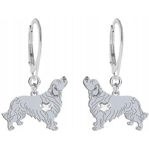Radziszewska Kolczyki Srebrne z psem Clumber Spaniel 925 Prezent Biżuteria GRAWER GRATIS Radziszewska Kolczyki Srebrne z psem Clumber Spaniel 925 Prezent Biżuteria GRAWER GRATIS