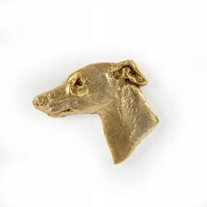ART Whippet pozłacany pin broszka ART Whippet pozłacany pin broszka