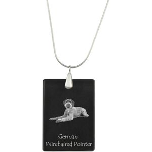 Wyżeł niemiecki szorstkowłosy, Drahthaar - kryształowa zawieszka z psem, srebrny naszyjnik ze zdjęciem, personalizowany wisiorek marki Art-Dog Wyżeł niemiecki szorstkowłosy, Drahthaar - kryształowa zawieszka z psem, srebrny naszyjnik ze zdjęciem, personalizowany wisiorek marki Art-Dog