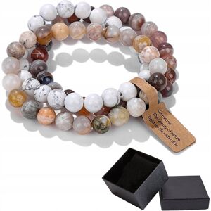 Altair Zestaw 3 Bransoletki 8 mm Kamień Biały Howlit Agat Bambusowy Agat Botswana Altair Zestaw 3 Bransoletki 8 mm Kamień Biały Howlit Agat Bambusowy Agat Botswana