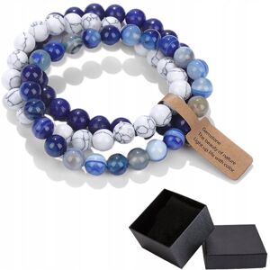 Altair Zestaw 3 Bransoletki 8 mm Kamień Biały Howlit Lapis Lazuli Niebieski Agat Altair Zestaw 3 Bransoletki 8 mm Kamień Biały Howlit Lapis Lazuli Niebieski Agat