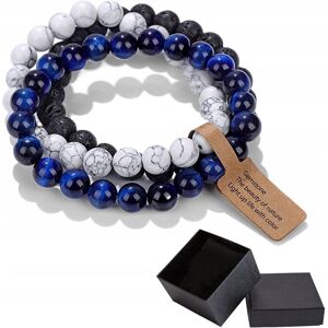 Altair Zestaw 3 Bransoletki 8 mm Kamień Wulkaniczny Biały Howlit Blue Tygrysie Oko Altair Zestaw 3 Bransoletki 8 mm Kamień Wulkaniczny Biały Howlit Blue Tygrysie Oko