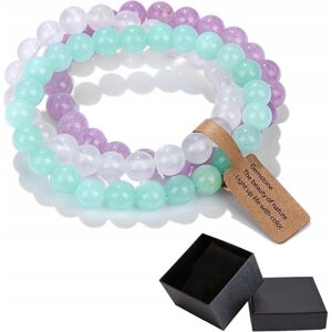 Altair Zestaw 3 Bransoletki 8mm Kamień Naturalny Zielony Biały Fioletowy Chalcedon Altair Zestaw 3 Bransoletki 8mm Kamień Naturalny Zielony Biały Fioletowy Chalcedon