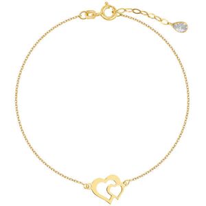 Lovrin Złota bransoletka 585 serca z cyrkonią 18+2 cm Lovrin Złota bransoletka 585 serca z cyrkonią 18+2 cm
