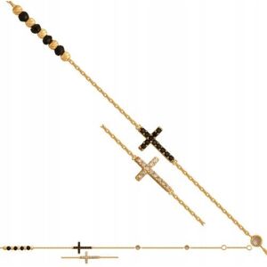 Złota Bransoletka Łańcuszkowa Krzyżyk 585 1.60 g, Dł. 19.00 cm Rodium Złota Bransoletka Łańcuszkowa Krzyżyk 585 1.60 g, Dł. 19.00 cm Rodium