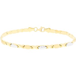 Jubiler Monika Złota bransoletka segmentowa dwa kolory złota 19 cm pr. 585 Jubiler Monika Złota bransoletka segmentowa dwa kolory złota 19 cm pr. 585
