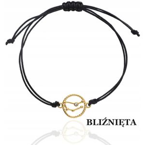 Inny producent ZŁOTA bransoletka sznurkowa BLIŹNIĘTA znak zodiaku srebro 925 kolory Inny producent ZŁOTA bransoletka sznurkowa BLIŹNIĘTA znak zodiaku srebro 925 kolory