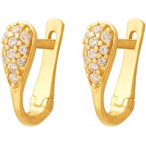 Lovrin Złote eleganckie kolczyki przecinki damskie angielskie 585 z cyrkoniami 14k Lovrin Złote eleganckie kolczyki przecinki damskie angielskie 585 z cyrkoniami 14k