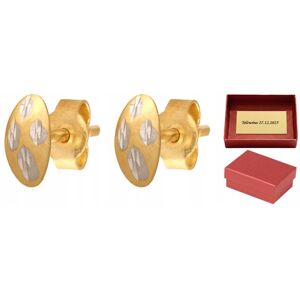 Rodium ZŁOTE Kolczyki 585 0.85 g - Prezent dla Niej na Urodziny + GRAWER Rodium ZŁOTE Kolczyki 585 0.85 g - Prezent dla Niej na Urodziny + GRAWER