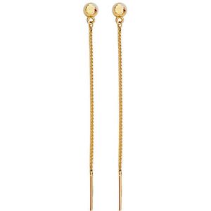 Lovrin Złote kolczyki 585 przeciągane z kulką 3mm elegancki wzór z błyszczącą kuleczką 1,23g Lovrin Złote kolczyki 585 przeciągane z kulką 3mm elegancki wzór z błyszczącą kuleczką 1,23g