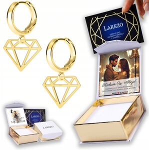 LAREZO Złote Kolczyki 925 Diamenty Klejnoty Blaszka Diament Diamencik NADRUK LAREZO Złote Kolczyki 925 Diamenty Klejnoty Blaszka Diament Diamencik NADRUK