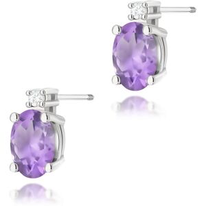 Inny producent Złote kolczyki Ametyst 2 x 0,40ct białe złoto sztyft zakręcany pr. 585 Inny producent Złote kolczyki Ametyst 2 x 0,40ct białe złoto sztyft zakręcany pr. 585