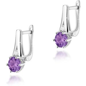 Inny producent Złote kolczyki Ametyst 2 x 0,50ct białe złoto pr. 585 Inny producent Złote kolczyki Ametyst 2 x 0,50ct białe złoto pr. 585