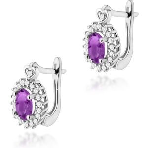 Inny producent Złote kolczyki Ametyst 2 x 0,80ct białe złoto pr. 585 Inny producent Złote kolczyki Ametyst 2 x 0,80ct białe złoto pr. 585