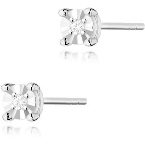 Inny producent Złote kolczyki Diament 2 x 0,01ct białe złoto pr. 585 Inny producent Złote kolczyki Diament 2 x 0,01ct białe złoto pr. 585