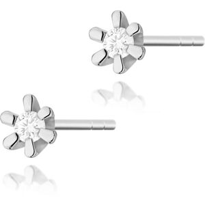 Inny producent Złote kolczyki Diament 2 x 0,02ct białe złoto pr. 585 Inny producent Złote kolczyki Diament 2 x 0,02ct białe złoto pr. 585