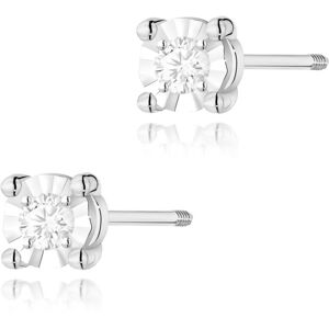 Inny producent Złote kolczyki Diament 2 x 0,03ct białe złoto sztyft zakręcany pr. 585 Inny producent Złote kolczyki Diament 2 x 0,03ct białe złoto sztyft zakręcany pr. 585