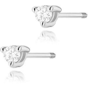 Inny producent Złote kolczyki Diament 2 x 0,04ct białe złoto sztyft zakręcany pr. 585 Inny producent Złote kolczyki Diament 2 x 0,04ct białe złoto sztyft zakręcany pr. 585